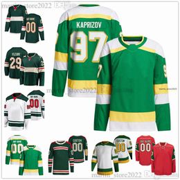 Stitched Hockey Jerseys 97 Kirill Kaprizov 29 Marc-Andre Fleury 7 Brock Faber 36 Mats Zuccarello 14 Joel Eriksson Ek 17 Marcus Foligno 46 Jared Spurgeon 12 Matt Boldy