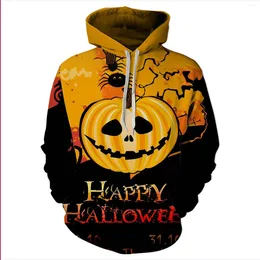 Men's Hoodies HAPPY Halloween 3D Funny Pumpkin Lantern Series Printed Hooded Sweatshirt Streetwear And Women's Pullover