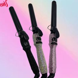 Curling Irons Curling Irons with Clips Rhinestone Curling Wands for Long Lasting Curls or Waves modelador de cachos boucleur cheveux 231025