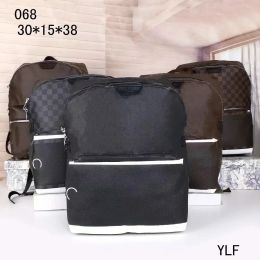 men Backpack Stitched letters printed brown black women backpacks fashion Upper letter and lower letters