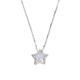 100% real 925 sterling silver star heart shape pendant necklace with silver gold box chain necklace for wedding jewerlry266E