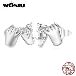 Stud WOSTU 925 Sterling Silver Drag Hook Promise Earrings Ear for Women Fine Jewelry Party Birthday Friendship Gift YQ231026