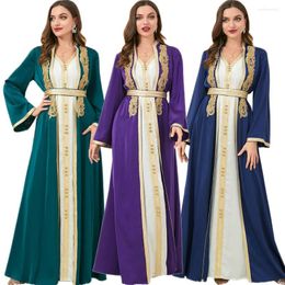 Ethnic Clothing Elegant Women Embroidery Open Abayas 2 Piece Set Ramadan Maxi Dress Kimono Kaftan Dubai Islam Morocco Eid Party Outfits