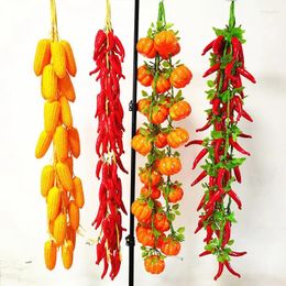 Decorative Flowers Simulated Vegetable Skewers Fake Corn Chilli Garlic Fruit Decorations For Restaurants And Farmhouses Artificial