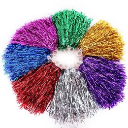 Cheerleading 10 PCS NonFading Metallic Streamer Pompoms Cheering Dancing Accessory Eyecatching Colour Team Sports Cheer Up Gear 231025