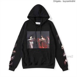 Offwhites Men's Hoodies & Sweatshirts Ow Off Classic Arrow Graffiti Unicorn White Arm Hoodie Brand Offs Mens Womens 9 7FME