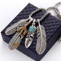 Fashion New Style Feather Eagle Claw Men And Women Hip Hop Exquisite Personality Necklace Pendant Luxury Jewellery Gift Q0531249Z