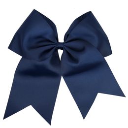 Cheerleading Girls 7 Inch Cheer Hair Bows Elastic Hairbands Solid Grosgrain Ribbon tail Holder For Kids Headwear Accessories 231025