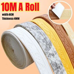 Wall Stickers 10MetersRoll 3D Pattern Sticker Trim Line Skirting Border Decor Self Adhesive Household Waterproof Baseboard 231026