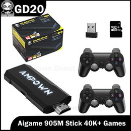 Game Controllers Joysticks Ampown GD20 4K Game Stick Video Game Console 2.4G Wireless Controller CPU Aigame 905M Emuelec4.3 Support Retro 40K Games GD 20 231025