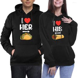 Men's Hoodies Couple Hoodie I Love His Like Chicken Roll Boys&girls Long Sleeve Sweatshirt Season Harajuku Fashion Male Female Top