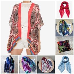 Scarves Foreign trade original single Spanish scarf shade warm dualuse long shawl printed floral plant beach towel 231025