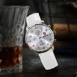 Wristwatches Reloj Hombre WOKAI Fashion Casual Watch Men White Sports Watches Leather Band Quarz Price Gifts