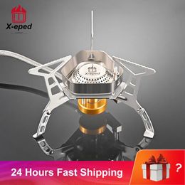 Stoves X-eped Outdoor Gas Windproof Camping Stove Portable Folding Ultralight Split Lighter Tourist Equipment For Hiking 231025