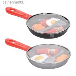 Kitchens Play Food 8PCS Kitchen Food Toys Simulation Kitchenware Play Set Pretend Play Pot Steak Vegetable Bread Hot Dog Omelette Children Girl ToyL231026