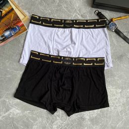 Brand 2PCS Men's Underwear Pure Cotton Antibacterial Underpants Silk Men Boxer Shorts Loose and Comfortable Flat Angle Male Pantie