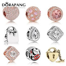 DORAPANG 925 Sterling silver Quality good Style Enamel Crystal Christmas Charms Bead Fit Bracelets DIY bracelet The factory wholes260Z