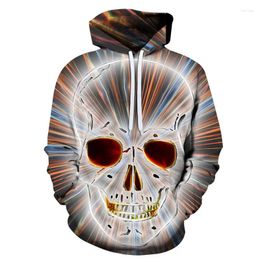 Men's Hoodies Halloween Funny 3D Printing Flash Skull Pattern Hoodie For Men And Women Street Hip Hop Casual Sweatshirt Y2k Tops