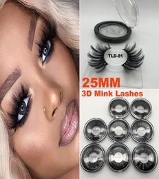 Super Long 25mm 3D 5D Mink Eyelashes Dramatic Real Mink Hair Lashes 25 mm Handmade False Eyelash Eye Makeup Maquiagem2112494