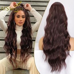 Human Hair Capless s AISI BEAUTY Synthetic Long natural wave hair for women Wrap Around Clip In tail Heat Reistan 231025