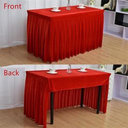 Table Skirt Polyester One Piece Pleated Flannel El With Cloth Cover Wedding Party Banquet Decor