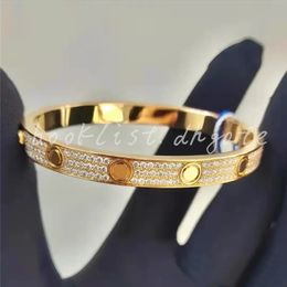 Designer Bangle Acciaio al titanio 3 file Braccialetti con diamanti pieni Donna Uomo Braccialetti di Natale Gioielli a distanza Regalo con borsa di velluto H12032