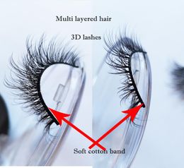 3D Fibre lashes mink eyelashes reusable silk eyelash fluffy synthetic lash korean makeup soft hair private logo custom packaging c7475053