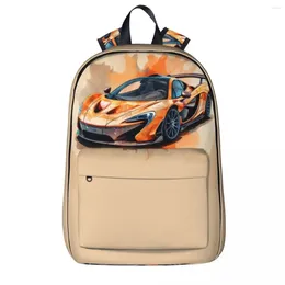 Backpack Powerful Sports Car Graphic Cartoon Boy Polyester Sport Backpacks Lightweight Fun School Bags Rucksack