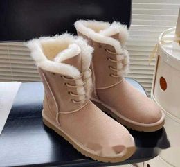 Winter Shoes Women Snow Sheepskin Accessory Brand Thin Band Platform Handmade Flat Ladies Ankle Boot