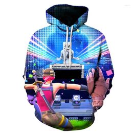 Men's Hoodies DJ Party 3D Printed Hooded Sweatshirt Casual Fashion Couple Y2k Women Tracksuit Oversized Sudaderas De Mujeres