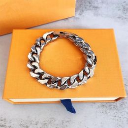 Designer High Quality Silver Love letter flower Bracelet Men Women Gold Bracelets Chain Fashion Personality Hip-hop304a