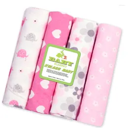 Blankets 4pcs/lot Born Baby Bed Sheet Bedding Set 76x76cm For Crib Sheets Cot Linen Cotton Flannel Printing Blanket