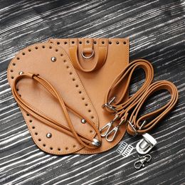 Bag Parts Accessories Handmade Handbag Sewing Bag Leather Cover With Holes DIY Accessories For Knitting Backpack 231026