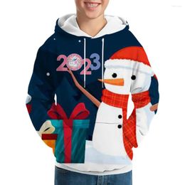 Men's Hoodies Christmas 3D Printing 2023 Snowman Pattern And Women's Sweat Shirt Boys Girls' Hoody Children's Y2K Ropa