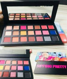 Newest Makeup by Sipping Pretty 21 Colors Eyeshadow Palette HELLO 21 set Birthday MAKEUP Shimmer Matte Eye Shadow Palettes3099900
