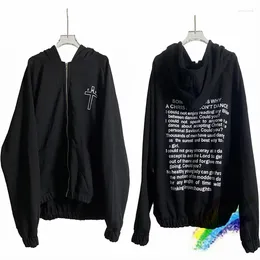 Men's Hoodies Black Cardigan Zipper ERD Men Women Lettering On The Back Pullover Hooded