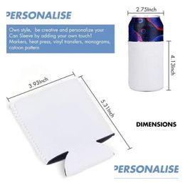 Drinkware Handle 8X16.5Cm 10X13Cm White Sublimation Darinkware Handle Waterproof Blank Diy Heat Transfer Neoprene Can Cooler Custom Dr Dhlvx