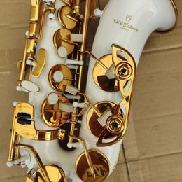 A-992 White Alto Saxophone High Quality Gold Lacquer Sax Musical Instruments with Mouthpiece Case Accessories Free Shipping