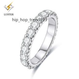 Lustre Jewellery s925 sterling silver 3mm FL GRA moissanite diamond jewellery engagement wedding band eternity rings