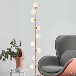 Floor Lamps Nordic Post-Modern Lamp Living Room Bedroom Study Simple Creative Personality Glass Round Spherical 9-Head