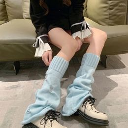 Women Socks Gothic Hollow Out Knitted Sock Cover Tie Y2k Porous Calf Sleeve Millennium Style Loose Covers