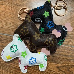 New Brand Keychains Ring PU Leather Cartoon Flower Pattern Horse Design Fashion Car Key Chain Holder Animal Bag Charm Jewellery Acce271y