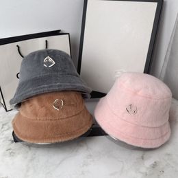 Fisherman Hat Winter Thickened Fleece Cute Bucket Hat All-Match Face Slimming Beanie Hats Warm