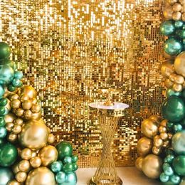 Other Event Party Supplies Gold Sliver Glitter Rain Curtain Background Foil Sequin Shimmer Wall Backdrop Year Birthday Wedding Decor 231026