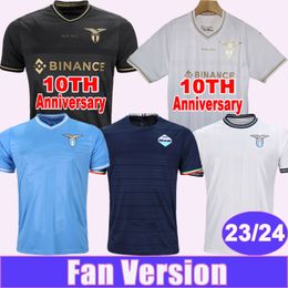 2023 Lazio Mens Soccer Jerseys 10th Anniversary 23 24 IMMOBILE SERGEJ LUIS ALBERTO MARUSIC LAZZARI ZACCAGNI F. ANDERSON Home Away 3rd Football Shirts