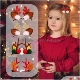 Christmas Decorations Antler Hair Clips Deer Ear Hairpins Festival Headbands Pine Cones Ball Adt Headwear Accessories 11 Drop Delive D Dh3Mz