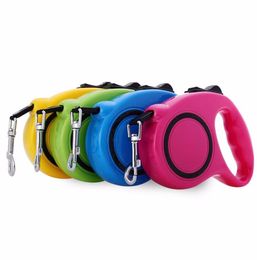 5m 3m Retractable Dog Leash Lead Lock Training Leashes Pet Puppy Walking Nylon Traction Rope Small Dog Cat Collar Pink Blue Red6273217