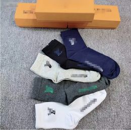 Designer mens and womens socks five brands of luxurys sports Sock winter net letter knit sock cotton with boxes Pure cotton breathable sports socks for men and TDUET