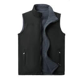 Men's Vests Wholesale winter softshell jacket polar fleece vest men 100% polyester windproof softshell vest men black fleece vestr Plus Siz 231026
