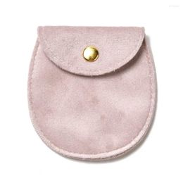 Jewelry Pouches 10Pcs Velvet Storage Oval & Square Bag With Golden Tone Snap Fastener For Earring Rings Wrapping